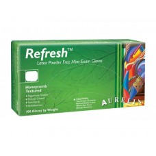 Supermax Aurelia Refresh - Powder-free latex exam gloves with a peppermint scent - MEDIUM ( Teal )